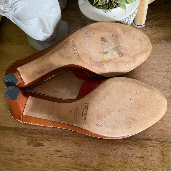 Yves Saint Laurent Red and Brown Heels - Picture 7 of 11